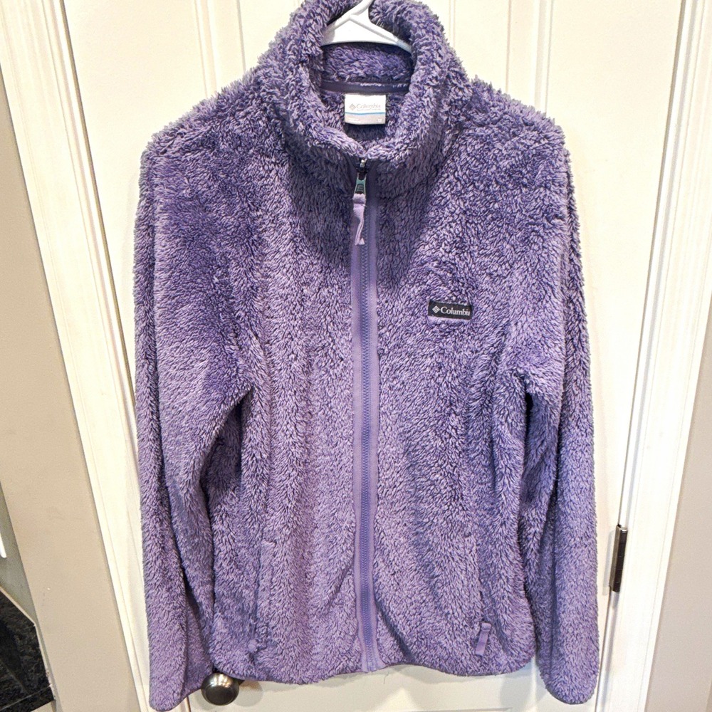 Columbia Women's Purple Full Zip Jacket w/ Pockets Solid Long Sleeve Size M